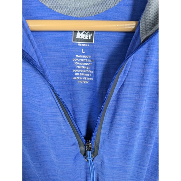 NWOT REI Pullover Womens L Blue 1/4 Zip Long Sleeve Hiking Running Athletic Top - Picture 6 of 8